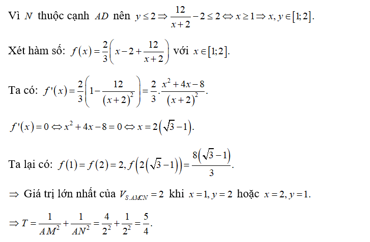 Cho hình chóp S.ABCD có đáy là hình vuông cạnh bằng 2,SA= 2 và SA vuông góc với mặt phẳng (ảnh 3)