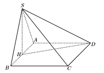 Cho hình chóp S.ABCD có đáy ABCD là hình vuông cạnh a, SD= 3a/2 hình chiếu vuông góc (ảnh 1)