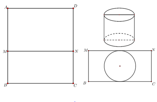 Sử dụng mảnh inox hình chữ nhật ABCD  có diện tích bằng 1m^2  và cạnh BC = x( m)  để làm một thùng đựng nước có đáy (ảnh 1)