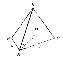 Cho hình chóp S.ABC có đáy là tam giác đều cạnh a. Hình chiếu vuông góc của S lên mặt phẳng (ABC) trùng với trung điểm H của cạnh BC. (ảnh 1)