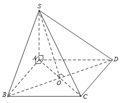 Cho hình chóp S.ABCD có đáy ABCD là hình vuông và SA vuông góc mp ABCD, gọi O là tâm hình vuông ABCD. Khẳng định nào sau đây sai? (ảnh 1)
