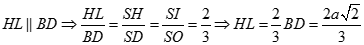 Cho hình chóp S.ABCD có đáy ABCD là hình vuông cạnh a, SA vuông góc mp ABCD và SA = a căn bậc hai 2. Giả sử tồn tại tiết diện của hình chóp với mặt phẳng   (ảnh 16)