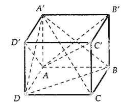 Cho hình lập phương ABCD.A'B'C'D'. Đường thẳng AC' vuông góc với mặt phẳng nào sau đây? (ảnh 1)