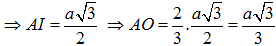 Cho hình chóp cụt đều ABC. A'B'C' với đáy lớn ABC có cạnh bằng a. Đáy nhỏ A'B'C' có cạnh bằng a/2, chiều cao OO' = a/2.  (ảnh 3)