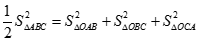 c) Khẳng định nào sau đây là đúng nhất? A. S^2 ABC = 1/2S^2 OAB + 1/2S^2 OBC + 1/2S^2OCA (ảnh 5)