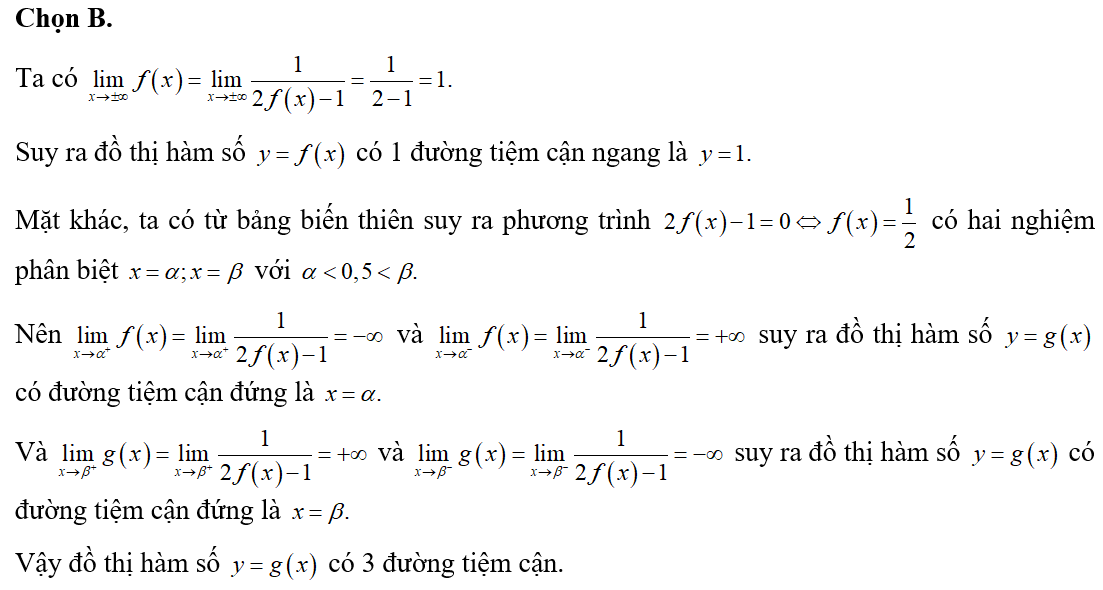 Cho hàm số y= f(x) có bảng biến thiên như sau.  Tổng số tiệm cận ngang và tiệm  (ảnh 2)