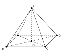 Cho hình chóp S.ABCD có đáy ABCD  là hình thoi tâm O . Biết SA = SC  và SB = SD . Khẳng định nào sau đây sai? (ảnh 1)
