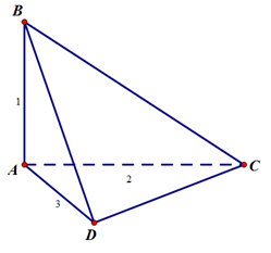 Cho tứ diện ABCD có AB, AC, AD đôi một vuông góc. Giả sử AB = 1, AC = 2, AD = 3. Khi đó khoảng cách từ A đến mặt phẳng (BCD) bằng: (ảnh 1)