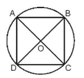 Cho hình vuông ABCD, hình tròn tâm O (như hình vẽ)  Đúng ghi Đ, sai ghi S vào :  a) Ba điểm A, O, C thẳng hàng.   b) O là trung điểm của đoạn thẳng AB (ảnh 1)