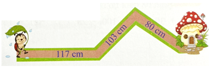Để về đến nhà, Cánh Cam cần đi quãng đường dài:   A. 220 cm B. 3m C. 183 dm D. 300 dm (ảnh 1)