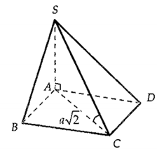 Cho hình chóp S.ABCD có đáy là hình vuông cạnh a, SA vuông góc mp ABCD và SA = a căn bậc hai 6/3. Gọi anpha là góc giữa SC và (ABCD) (ảnh 4)