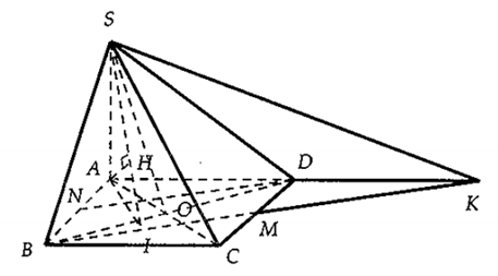 Cho hình chóp S.ABCD có đáy là hình vuông, SA vuông góc với đáy, SA = a. Góc giữa đường thẳng SD và mặt phẳng (SAC) bằng 30 độ (ảnh 1)