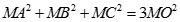 d) Tìm tập hợp các điểm M trong không gian sao cho MA^2 + MB^2 + MC^2 = 3MO^2 (ảnh 1)