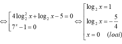 Cho phương trình (4log2^2x+logx-5)căn 7^x-m =0  ( m là tham số thực). Có tất cả bao nhiêu giá trị nguyên dương của  m để  (ảnh 4)
