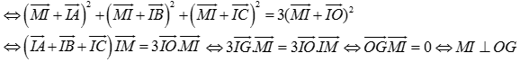 d) Tìm tập hợp các điểm M trong không gian sao cho MA^2 + MB^2 + MC^2 = 3MO^2 (ảnh 3)