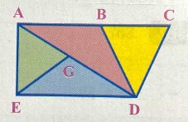 Trong hình vẽ bên, ba điểm thẳng hàng là: A. A, B, D B. B, C, D C. A, G, D (ảnh 1)