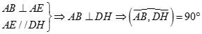 Cho hình lập phương ABCD.EFGH. Hãy xác định góc giữ cặp vectơ AB và vectơ DH? (ảnh 1)