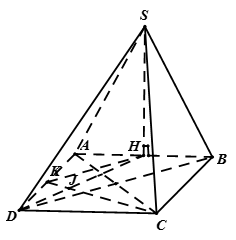 Cho hình chóp S.ABCD có đáy ABCD là hình vuông, Gọi H là trung điểm của AB và SH vuông mp (ABCD) Gọi K là trung điểm của cạnh AD.  a) Khẳng định nào sau đây là sai? (ảnh 1)