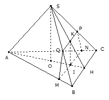 Cho hình chóp S.ABC có đáy ABC là tam giác đều, O là trung điểm của đường cao AH của tam giác ABC, SO vuông góc với đáy. Gọi I là điểm tùy ý trên OH (không trùng với O và H) (ảnh 1)