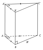 Cho hình lăng trụ đứng ABC.A'B'C' có đáy ABC là tam giác vuông cân ở A. H là trung điểm BC. Khẳng định nào sau đây sai ? (ảnh 1)