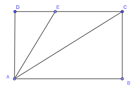 Cho ABCD là hình chữ nhật như hình vẽ, điểm E nằm trên cạnh CD. Khẳng định nào  (ảnh 2)