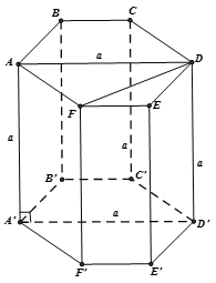 Cho hình lăng trụ lục giác đều ABCDEF.A'B'C'D'E'F' có cạnh bên bằng a và ADD'A' là hình vuông. Cạnh đáy của lăng trụ bằng: (ảnh 1)