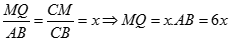 Cho tứ diện ABCD có AB vuông góc với CD, AB = CD = 6. M là điểm thuộc BC sao cho MC = x.BC (0 < x < 1). Mặt phẳng (P) song song với AB và CD (ảnh 5)