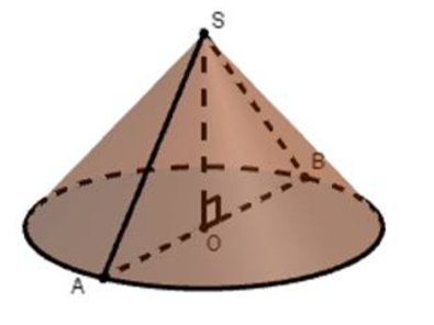 Cắt hình nón đỉnh S bởi mặt phẳng đi qua trục ta được một tam giác vuông cân có cạnh huyền (ảnh 1)