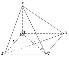 Cho hình chóp S.ABCD, đáy ABCD là hình vuông cạnh bằng a và SA vuông góc mp ABCD. Biết SA = a căn bậc hai 6/3 . (ảnh 1)