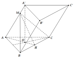 Lăng trụ tam giác đều ABC.A'B'C' có cạnh đáy bằng a. Gọi M là điểm trên cạnh AA' sao cho AM = 3a/4.  (ảnh 1)