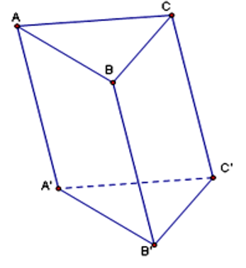 Cho khối lăng trụ ABC.A'B'C' có diện tích đáy bằng 2a^2 đường cao bằng 3a. Thể tích của khối  (ảnh 1)