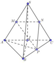 Cho hình chóp S.ABC có SA = SB = SC, góc ASB = góc BSC = góc CSA. Hãy xác định góc giữa SB và AC. (ảnh 1)