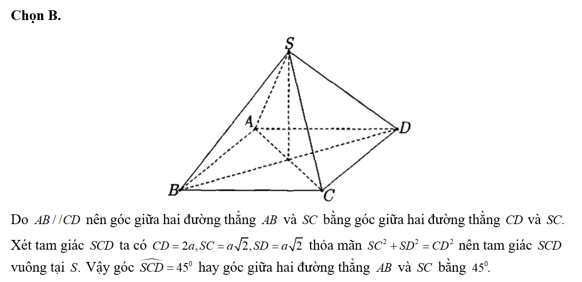 Cho hình chóp S.ABCD có đáy ABCD là hình chữ nhật với AB= 2a, BC= a (ảnh 1)