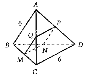 Cho tứ diện ABCD có AB vuông góc với CD, AB = CD = 6. M là điểm thuộc BC sao cho MC = x.BC (0 < x < 1). Mặt phẳng (P) song song với AB và CD (ảnh 1)