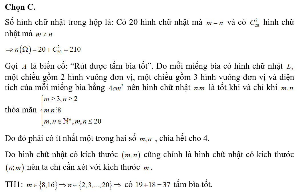 Trong một hộp có chứa các tấm bìa dạng hình chữ nhật có kích thước đôi một khác nhau (ảnh 2)