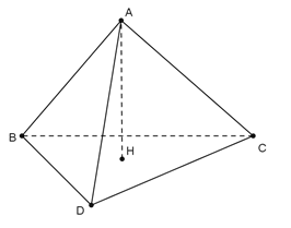 Cho tứ diện ABCD. Vẽ AH vuông góc mp BCD. Biết H là trực tâm tam giác BCD. Khẳng định nào sau đây không sai? (ảnh 1)