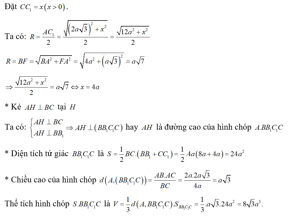 Trong mặt phẳng (P) cho tam giác ABC vuông tại A,BC= 4a, góc ABC= 60 độ. Xét hai tia Bx,Cy cùng hướng (ảnh 2)