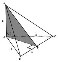 Cho hình chóp S.ABC có đáy ABC là tam giác đều cạnh a, SA vuông góc mp ABC, SA = a. Gọi (P) là mặt phẳng đi qua S và vuông góc với BC. (ảnh 1)