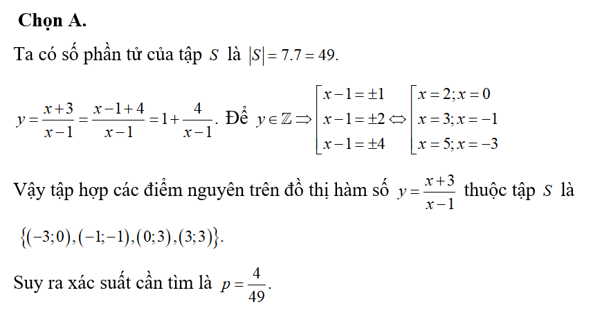 Trên mặt phẳng Oxy gọi S là tập hợp các điểm M(x;y) với x,y thuộc Z, |x| bé hơn bằng 3,|y| bé hơn bằng 3 (ảnh 1)