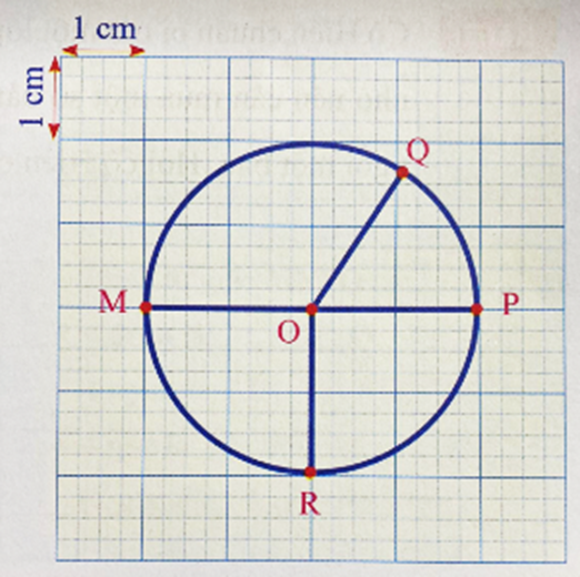 Điền vào chỗ trống. a) Đường kính của hình tròn là: (ảnh 1)