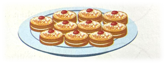 1/2 số bánh có trong đĩa là: A. 3 cái bánh B. 4 cái bánh C. 5 cái bánh D. 6 cái bánh (ảnh 1)