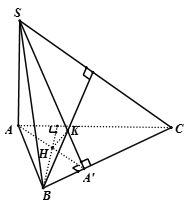 Cho hình chóp S.ABC  có SA vuông góc mặt phẳng ABC và tam giác ABC  không vuông, gọi H, K  lần lượt là trực tâm các tam giác ABC và SBC . (ảnh 1)