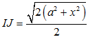 Cho hai tam giác ACD và BCD  nằm trên hai mặt phẳng vuông góc với nhau và AC = AD = BC = BD = a, CD = 2x. Gọi I, J  lần lượt là trung điểm của AB  và CD  (ảnh 6)