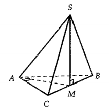 Cho hình chóp S.ABC có đáy ABC là tam giác vuông cạnh huyền BC = a. Hình chiếu vuông góc của S lên (ABC) trùng với trung điểm BC. (ảnh 1)