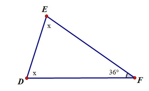 Cho hình vẽ sau: Số đo x là A. 18 độ; B. 72 độ; C. 36 độ D, Không xác định được (ảnh 2)