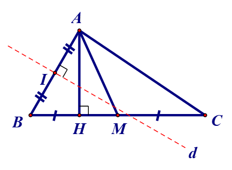 Cho tam giác ABC có tọa độ đỉnh B(4; -3). Đường trung tuyến AM có phương trình (ảnh 1)