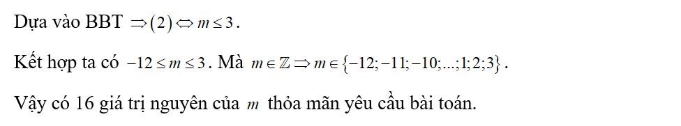 Cho bất phương trình log 3( x^2+2x+2)+1> log 3(x^2+6x+5+m). Có tất cả bao nhiêu giá (ảnh 3)