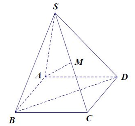 Cho khối chóp S.ABCD có đáy là hình bình hành. M là trung điểm của SC Mặt phẳng (ảnh 1)