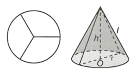 Người thợ gia công của một cơ sở chất lượng cao X cắt một miếng tôn hình tròn với bán kính 60 cm thành ba miếng hình quạt bằng nhau. (ảnh 1)