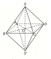 Cho hình chóp đều SABCD  như hình vẽ. Phép đối xứng qua mặt phẳng (SBD)  biến hình chóp (ảnh 1)
